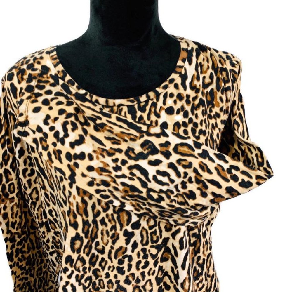 Karl Lagerfeld Leopard Print Long Sleeve Tee